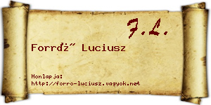 Forró Luciusz névjegykártya